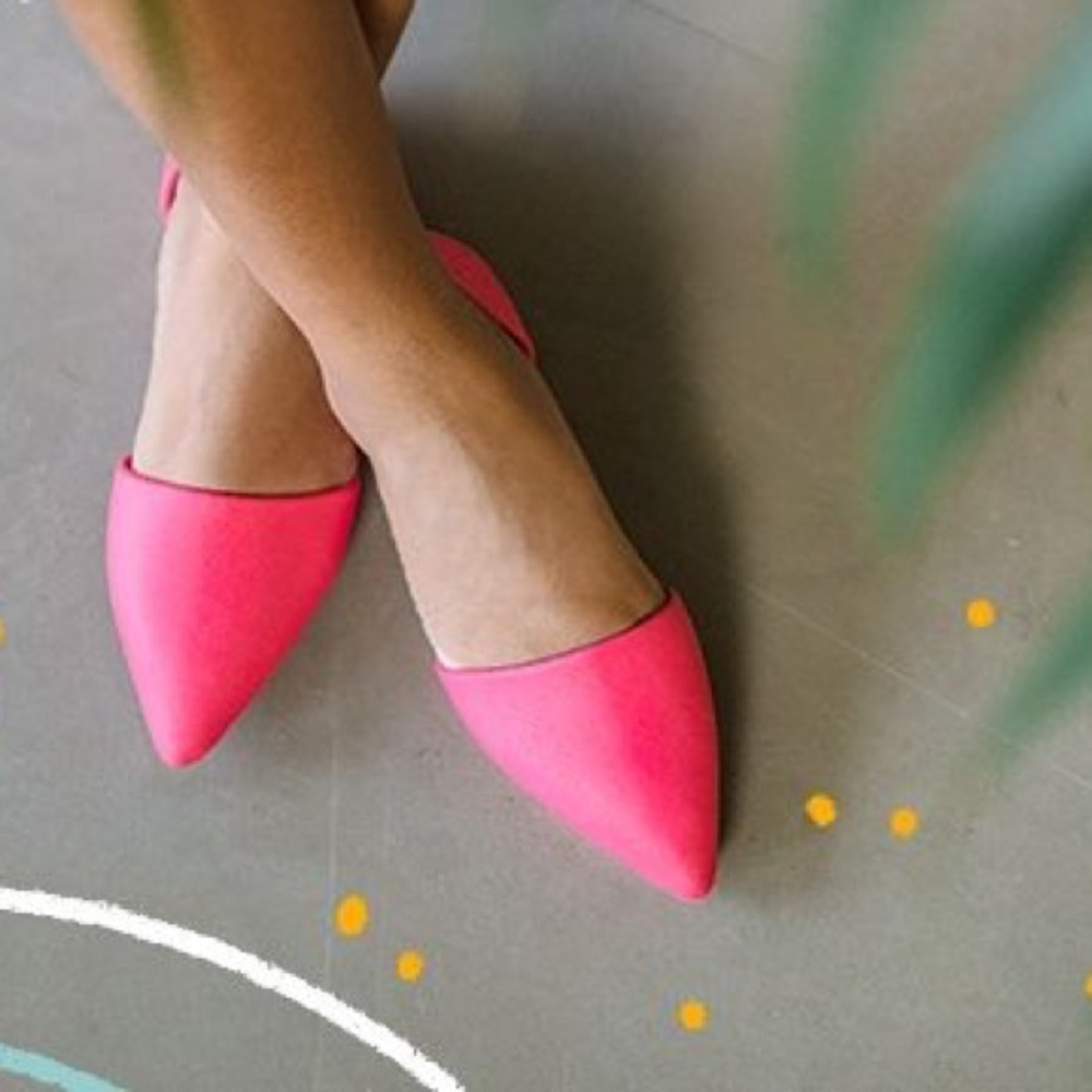 Native Audrey D'Orsay Flat Hot Pink Size 7